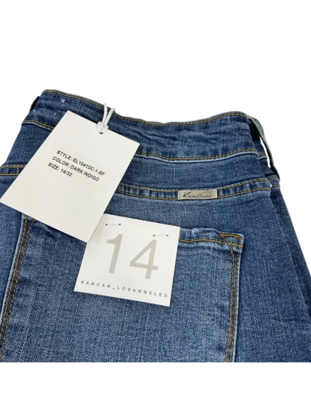 KanCan Jeans Women's Sz 14 Dark Indigo Mid Rise Bootcut Stretch Denim Nwt - Picture 8 of 12